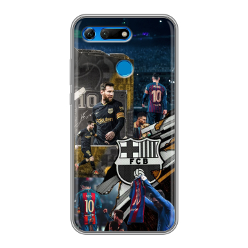 Силиконовый противоударный чехол на Huawei Honor View 20 с принтом Messi Barcelona Силиконовый противоударный чехол на Huawei Honor View 20 с принтом Messi Barcelona