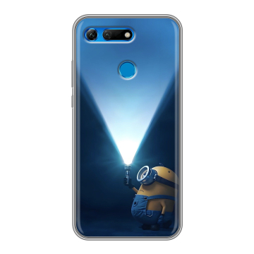 Силиконовый противоударный чехол на Huawei Honor View 20 с принтом Миньоны Силиконовый противоударный чехол на Huawei Honor View 20 с принтом Миньоны