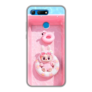 Силиконовый противоударный чехол на Huawei Honor View 20 с принтом Labubu Лабубу Силиконовый противоударный чехол на Huawei Honor View 20 с принтом Labubu Лабубу