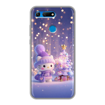 Силиконовый противоударный чехол на Huawei Honor View 20 с принтом Новый год