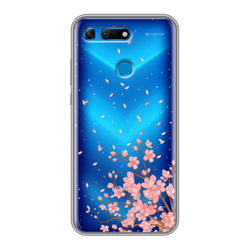 Силиконовый противоударный чехол на Huawei Honor View 20 с принтом Ветка сакуры Силиконовый противоударный чехол на Huawei Honor View 20 с принтом Ветка сакуры