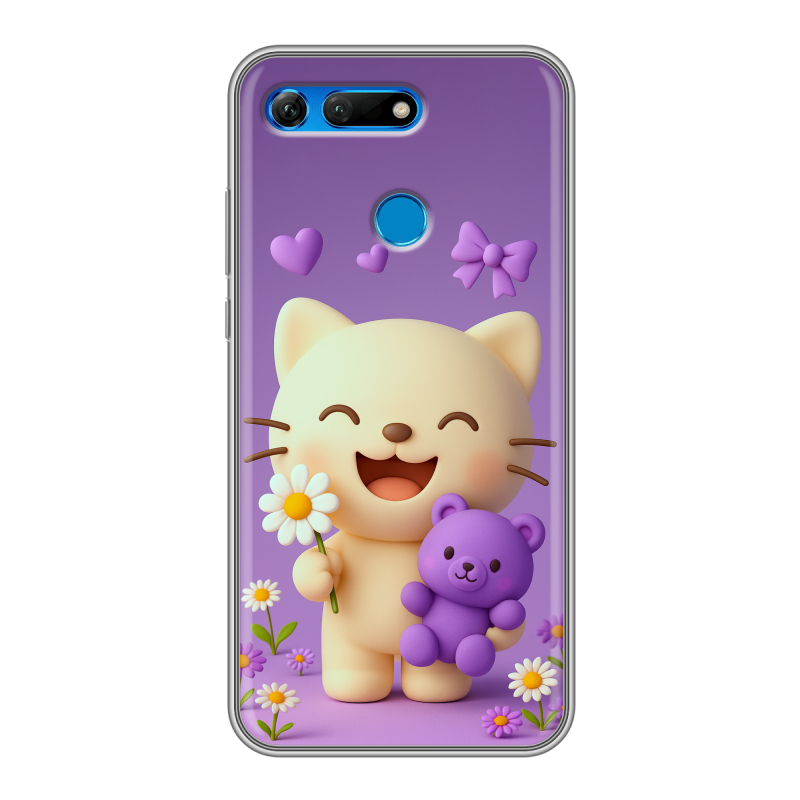 Силиконовый противоударный чехол на Huawei Honor View 20 с принтом для девочек Силиконовый противоударный чехол на Huawei Honor View 20 с принтом для девочек