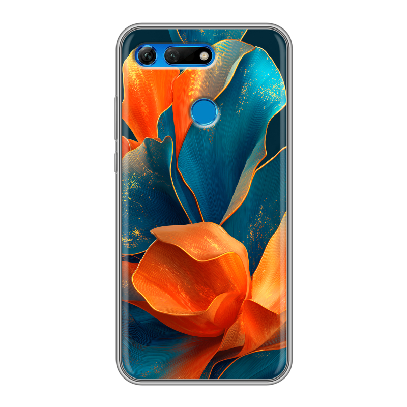 Силиконовый противоударный чехол на Huawei Honor View 20 с принтом Цветы Силиконовый противоударный чехол на Huawei Honor View 20 с принтом Цветы
