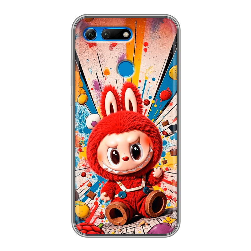Силиконовый противоударный чехол на Huawei Honor View 20 с принтом Labubu Лабубу Силиконовый противоударный чехол на Huawei Honor View 20 с принтом Labubu Лабубу