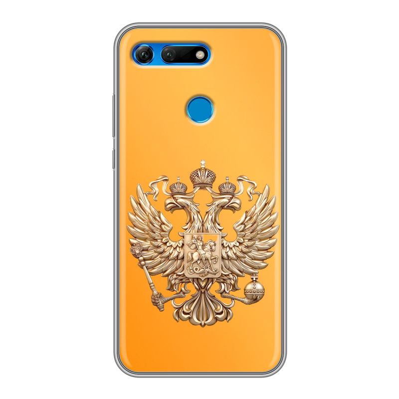 Силиконовый противоударный чехол на Huawei Honor View 20 с принтом Герб Флаг России Силиконовый противоударный чехол на Huawei Honor View 20 с принтом Герб Флаг России