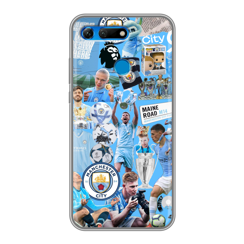 Силиконовый противоударный чехол на Huawei Honor View 20 с принтом Man City Манчестер Сити Силиконовый противоударный чехол на Huawei Honor View 20 с принтом Man City Манчестер Сити