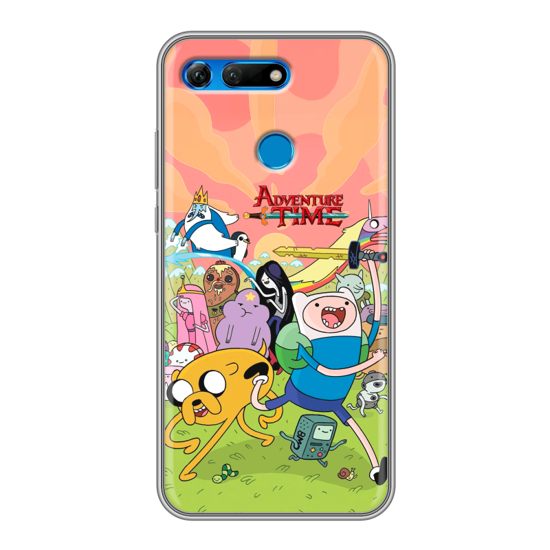 Силиконовый противоударный чехол на Huawei Honor View 20 с принтом Adventure time Время приключений Силиконовый противоударный чехол на Huawei Honor View 20 с принтом Adventure time Время приключений