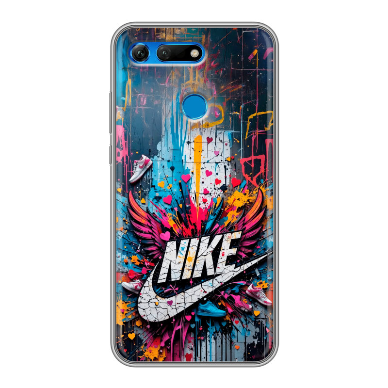 Силиконовый противоударный чехол на Huawei Honor View 20 с принтом Nike Найк Силиконовый противоударный чехол на Huawei Honor View 20 с принтом Nike Найк