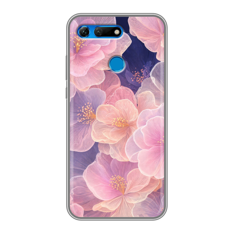 Силиконовый противоударный чехол на Huawei Honor View 20 с принтом женский Силиконовый противоударный чехол на Huawei Honor View 20 с принтом женский
