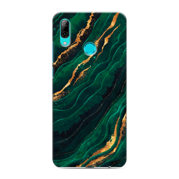 Силиконовый чехол на Huawei P Smart (2019) с принтом Мрамор зеленое золото Силиконовый чехол на Huawei P Smart (2019) с принтом Мрамор зеленое золото