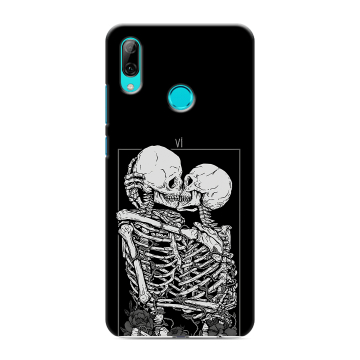 Силиконовый чехол на Huawei P Smart (2019) с принтом Поцелуй скелетов