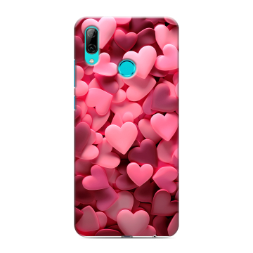Силиконовый чехол на Huawei P Smart (2019) с принтом розовые сердечки