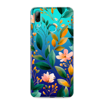 Силиконовый чехол на Huawei P Smart (2019) с принтом Цветы паттерн Силиконовый чехол на Huawei P Smart (2019) с принтом Цветы паттерн