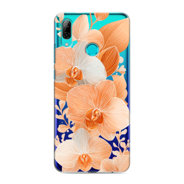 Силиконовый чехол на Huawei P Smart (2019) с принтом Бежевые цветы Силиконовый чехол на Huawei P Smart (2019) с принтом Бежевые цветы