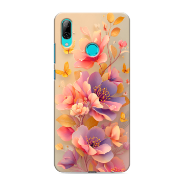Силиконовый чехол на Huawei P Smart (2019) с принтом Цветы и бабочки Силиконовый чехол на Huawei P Smart (2019) с принтом Цветы и бабочки