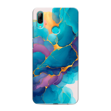 Силиконовый чехол на Huawei P Smart (2019) с принтом Мрамор блестки Силиконовый чехол на Huawei P Smart (2019) с принтом Мрамор блестки
