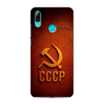 Силиконовый чехол на Huawei P Smart (2019) с принтом Флаг Герб СССР