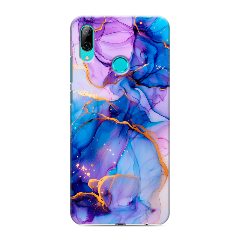 Силиконовый чехол на Huawei P Smart (2019) с принтом синий мрамор Силиконовый чехол на Huawei P Smart (2019) с принтом синий мрамор