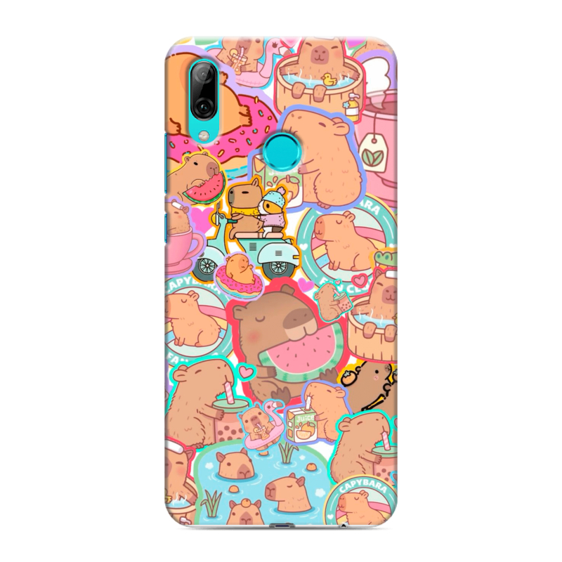 Силиконовый чехол на Huawei P Smart (2019) с принтом капибары Силиконовый чехол на Huawei P Smart (2019) с принтом капибары