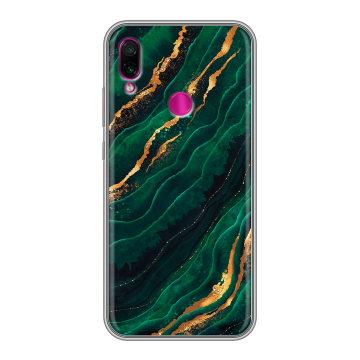 Силиконовый чехол на Xiaomi RedMi Note 7 с принтом Мрамор зеленое золото Силиконовый чехол на Xiaomi RedMi Note 7 с принтом Мрамор зеленое золото