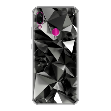 Силиконовый чехол на Xiaomi RedMi Note 7 с принтом Черные кристаллы Силиконовый чехол на Xiaomi RedMi Note 7 с принтом Черные кристаллы