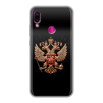 Силиконовый чехол на Xiaomi RedMi Note 7 с принтом Герб России Силиконовый чехол на Xiaomi RedMi Note 7 с принтом Герб России