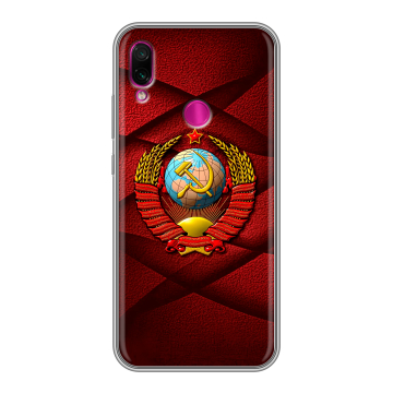Силиконовый чехол на Xiaomi RedMi Note 7 с принтом Герб СССР Силиконовый чехол на Xiaomi RedMi Note 7 с принтом Герб СССР