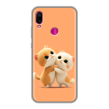 Силиконовый чехол на Xiaomi RedMi Note 7 с принтом Милые котики Силиконовый чехол на Xiaomi RedMi Note 7 с принтом Милые котики