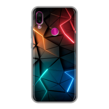 Силиконовый чехол на Xiaomi RedMi Note 7 с принтом Абстракция неон Силиконовый чехол на Xiaomi RedMi Note 7 с принтом Абстракция неон