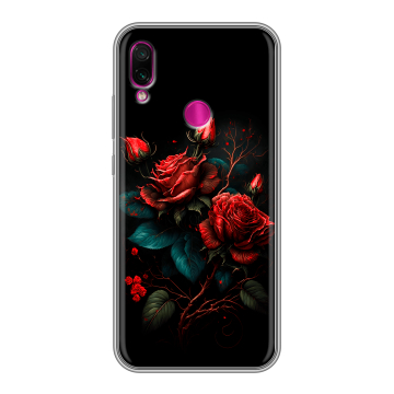 Силиконовый чехол на Xiaomi RedMi Note 7 с принтом Розы красные Силиконовый чехол на Xiaomi RedMi Note 7 с принтом Розы красные