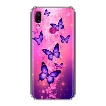 Силиконовый чехол на Xiaomi RedMi Note 7 с принтом Бабочки Силиконовый чехол на Xiaomi RedMi Note 7 с принтом Бабочки