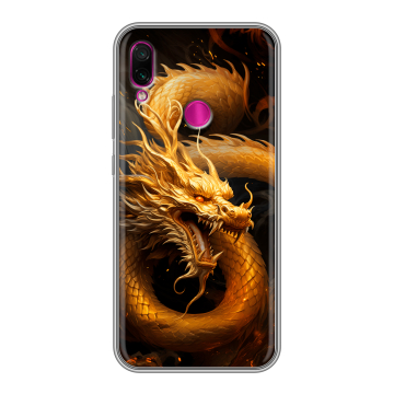 Силиконовый чехол на Xiaomi RedMi Note 7 с принтом Золотой дракон