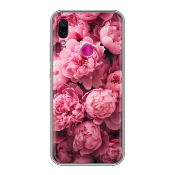 Силиконовый чехол на Xiaomi RedMi Note 7 с принтом цветы пионы Силиконовый чехол на Xiaomi RedMi Note 7 с принтом цветы пионы