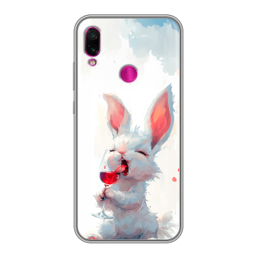 Силиконовый чехол на Xiaomi RedMi Note 7 с принтом кролик зайчик Силиконовый чехол на Xiaomi RedMi Note 7 с принтом кролик зайчик