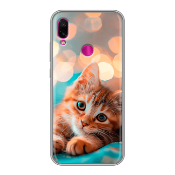 Силиконовый чехол на Xiaomi RedMi Note 7 с принтом котик Силиконовый чехол на Xiaomi RedMi Note 7 с принтом котик