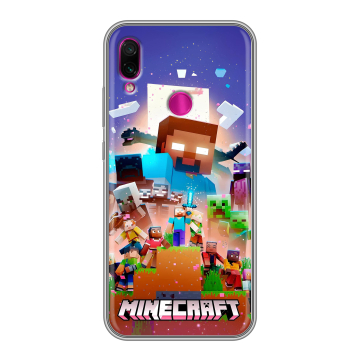 Силиконовый чехол на Xiaomi RedMi Note 7 с принтом Майнкрафт Minecraft