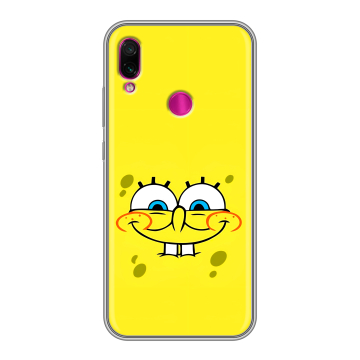 Силиконовый чехол на Xiaomi RedMi Note 7 с принтом спанчбоб спанч боб Силиконовый чехол на Xiaomi RedMi Note 7 с принтом спанчбоб спанч боб