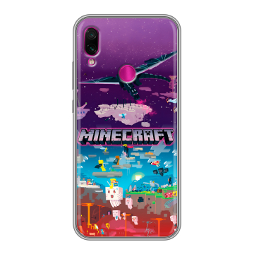 Силиконовый чехол на Xiaomi RedMi Note 7 с принтом Майнкрафт Minecraft Силиконовый чехол на Xiaomi RedMi Note 7 с принтом Майнкрафт Minecraft