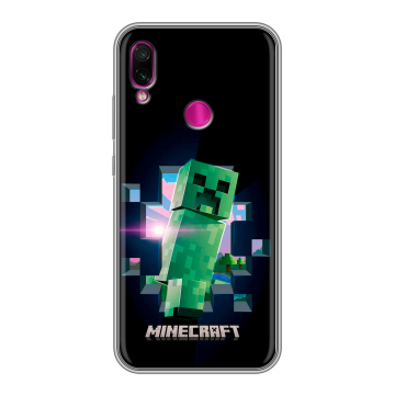 Силиконовый чехол на Xiaomi RedMi Note 7 с принтом Майнкрафт Minecraft Силиконовый чехол на Xiaomi RedMi Note 7 с принтом Майнкрафт Minecraft