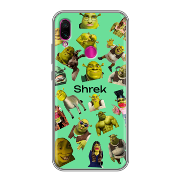 Силиконовый чехол на Xiaomi RedMi Note 7 с принтом Шрек Shrek Силиконовый чехол на Xiaomi RedMi Note 7 с принтом Шрек Shrek
