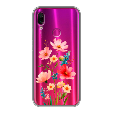 Силиконовый чехол на Xiaomi RedMi Note 7 с принтом Цветы Силиконовый чехол на Xiaomi RedMi Note 7 с принтом Цветы