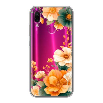 Силиконовый чехол на Xiaomi RedMi Note 7 с принтом Цветы принт Силиконовый чехол на Xiaomi RedMi Note 7 с принтом Цветы принт