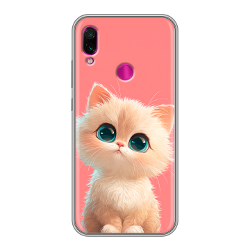 Силиконовый чехол на Xiaomi RedMi Note 7 с принтом Розовый котенок Силиконовый чехол на Xiaomi RedMi Note 7 с принтом Розовый котенок