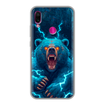 Силиконовый чехол на Xiaomi RedMi Note 7 с принтом Медведь Силиконовый чехол на Xiaomi RedMi Note 7 с принтом Медведь