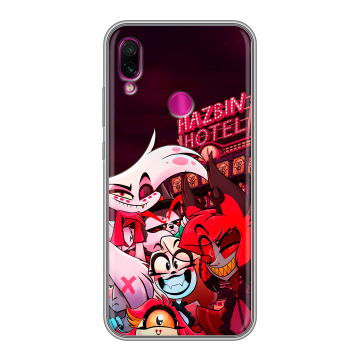 Силиконовый чехол на Xiaomi RedMi Note 7 с принтом Hazbin Hotel Отель Хазбин