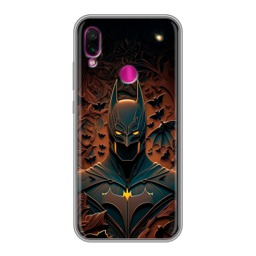 Силиконовый чехол на Xiaomi RedMi Note 7 с принтом Batman Бэтмен Силиконовый чехол на Xiaomi RedMi Note 7 с принтом Batman Бэтмен