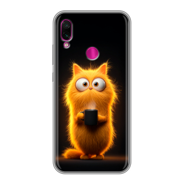 Силиконовый чехол на Xiaomi RedMi Note 7 с принтом Смешной кот Силиконовый чехол на Xiaomi RedMi Note 7 с принтом Смешной кот