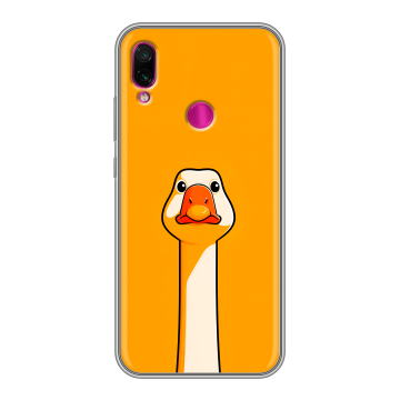 Силиконовый чехол на Xiaomi RedMi Note 7 с принтом Смешная утка Силиконовый чехол на Xiaomi RedMi Note 7 с принтом Смешная утка