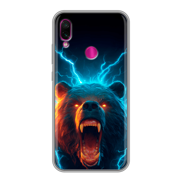 Силиконовый чехол на Xiaomi RedMi Note 7 с принтом Медведь Силиконовый чехол на Xiaomi RedMi Note 7 с принтом Медведь