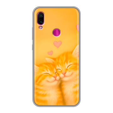 Силиконовый чехол на Xiaomi RedMi Note 7 с принтом Милые котята Силиконовый чехол на Xiaomi RedMi Note 7 с принтом Милые котята